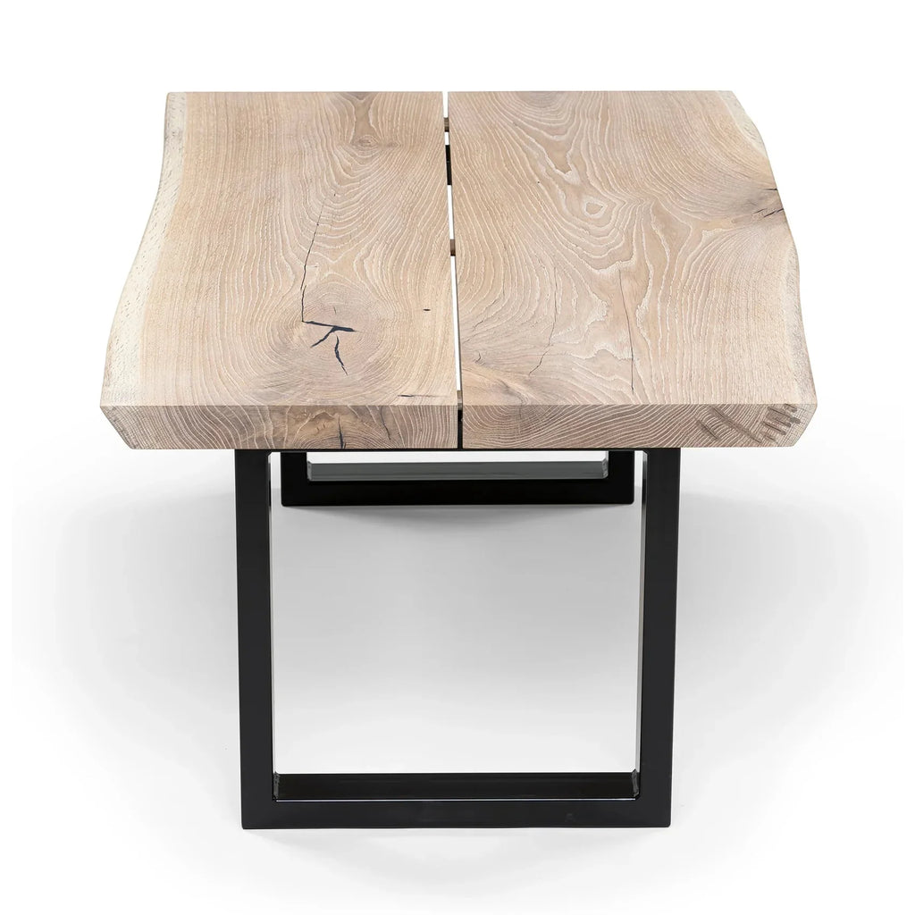 Table basse Cotton Oak - Dimensions sur la photo : H45 x L60cm x P80 / H17 - 7 x L23 - 6 x P31 - 5" Table basse moderne en bois de chêne massif Toutes les tables