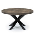 Table basse ronde à chevrons en chêne anthracite - Dimensions sur la photo : H45 x L60cm Table basse en chêne La hauteur standard de toutes les tables est de 45cm Pieds en métal