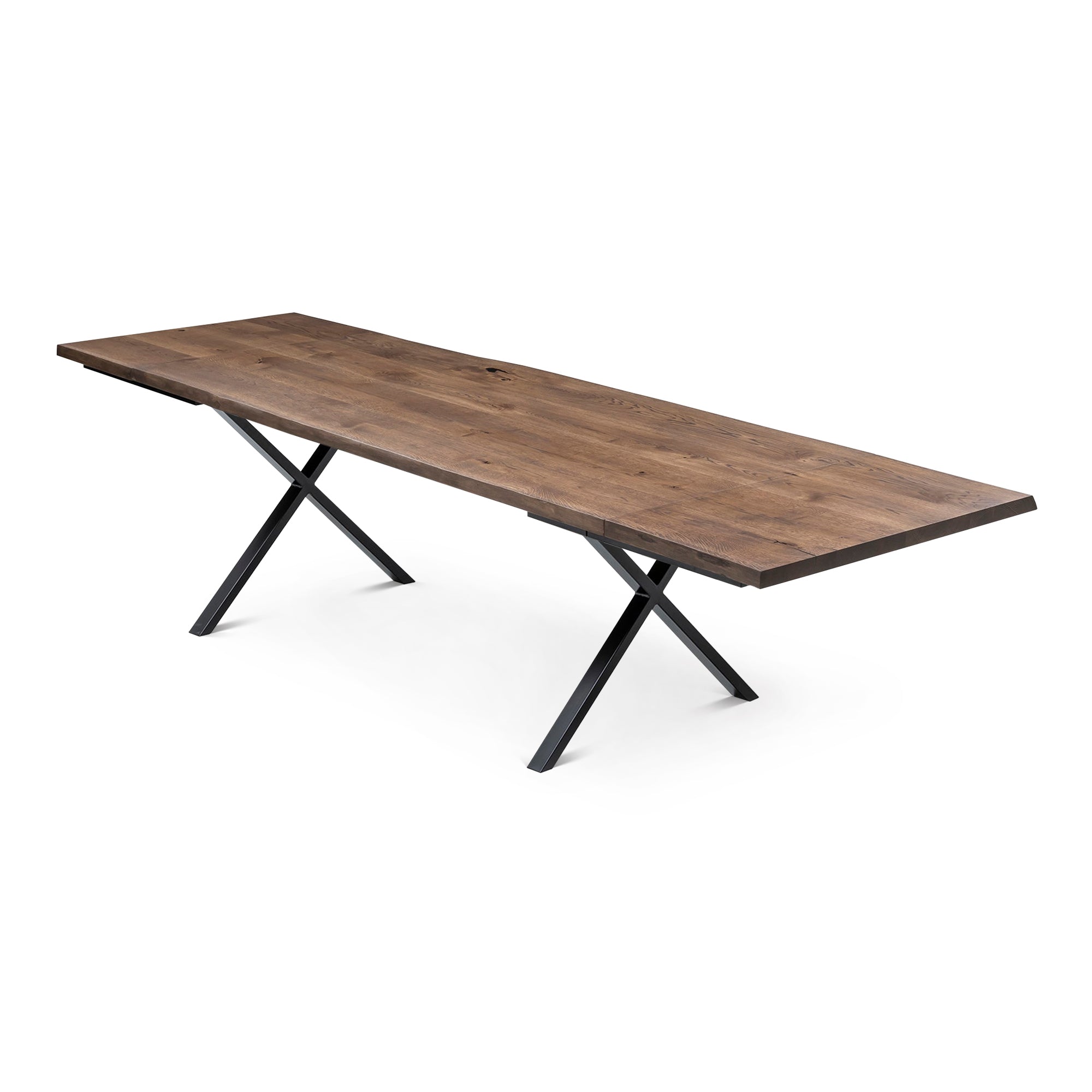 Table de salle à manger en chêne couleur chocolat - Fabriquée à la main à partir de bois massif - cette magnifique table de salle à manger extensible en chêne foncé est un ajout superbe à