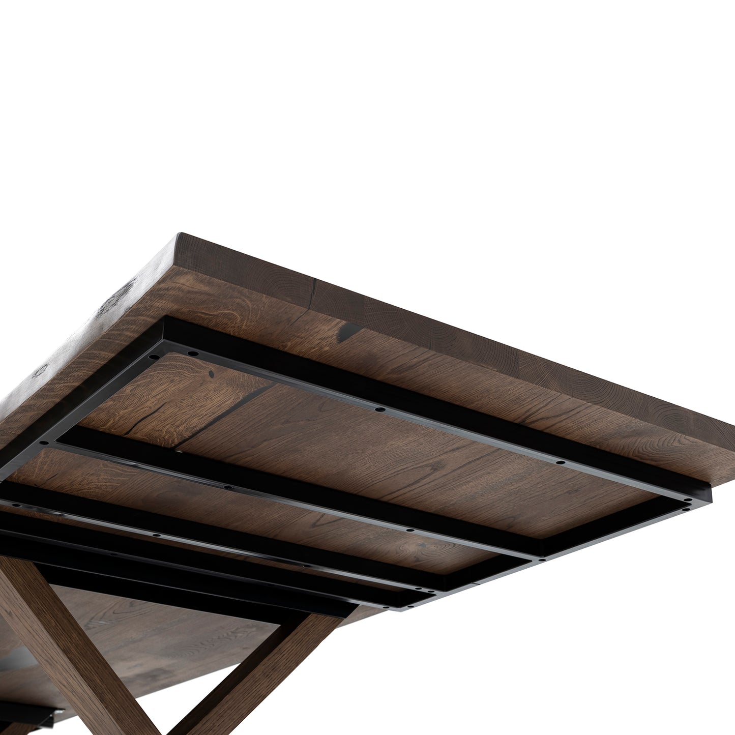 Table de salle à manger en chêne couleur chocolat - Fabriquée à la main à partir de bois massif - cette magnifique table de salle à manger extensible en chêne foncé est un ajout superbe à