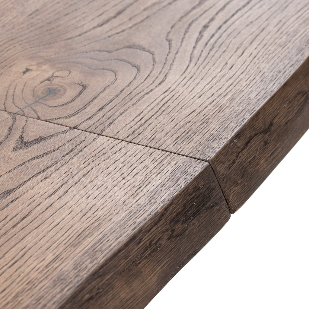 Table de salle à manger en chêne couleur chocolat - Fabriquée à la main à partir de bois massif - cette magnifique table de salle à manger extensible en chêne foncé est un ajout superbe à