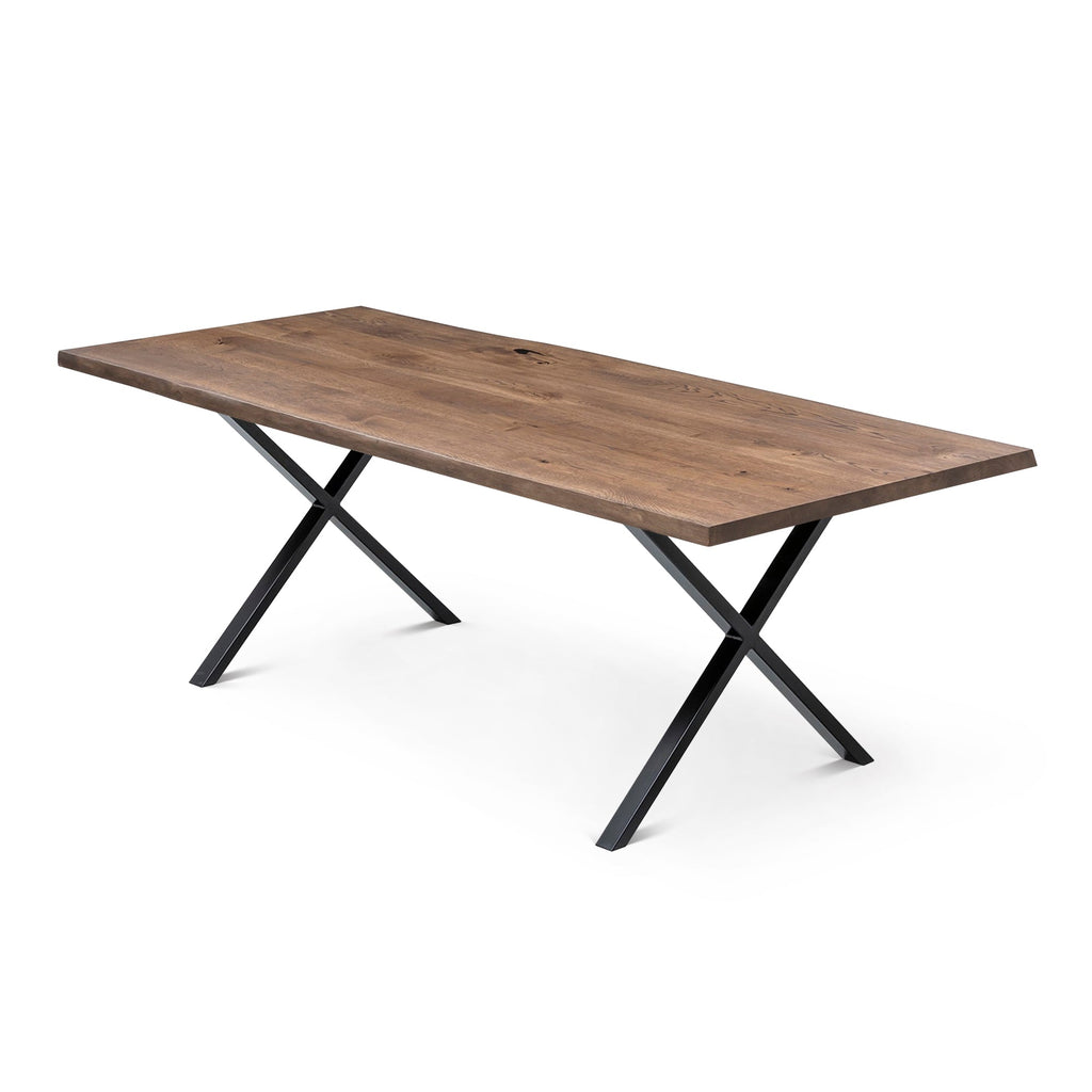 Table de salle à manger en chêne couleur chocolat - Fabriquée à la main à partir de bois massif - cette magnifique table de salle à manger extensible en chêne foncé est un ajout superbe à