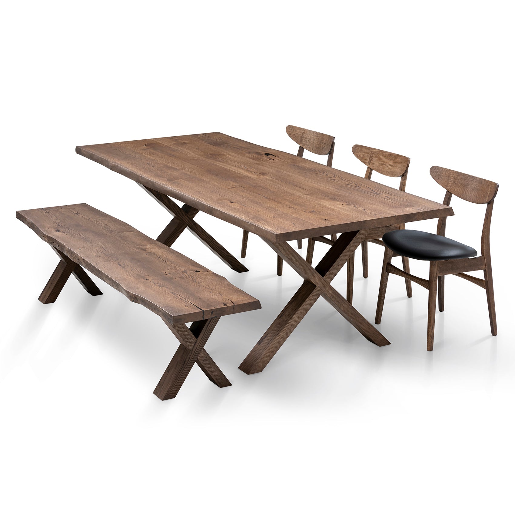Table de salle à manger en chêne couleur chocolat - Fabriquée à la main à partir de bois massif - cette magnifique table de salle à manger extensible en chêne foncé est un ajout superbe à