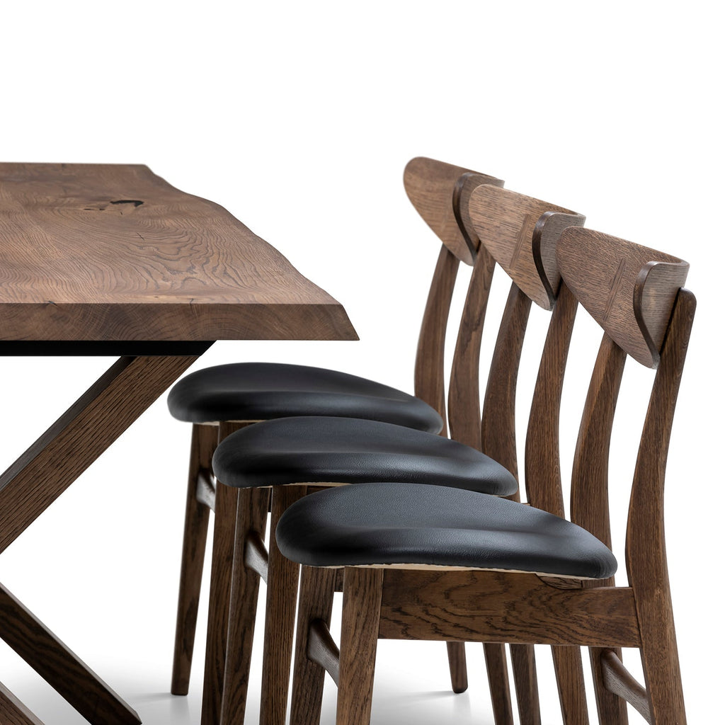Table de salle à manger en chêne couleur chocolat - Fabriquée à la main à partir de bois massif - cette magnifique table de salle à manger extensible en chêne foncé est un ajout superbe à