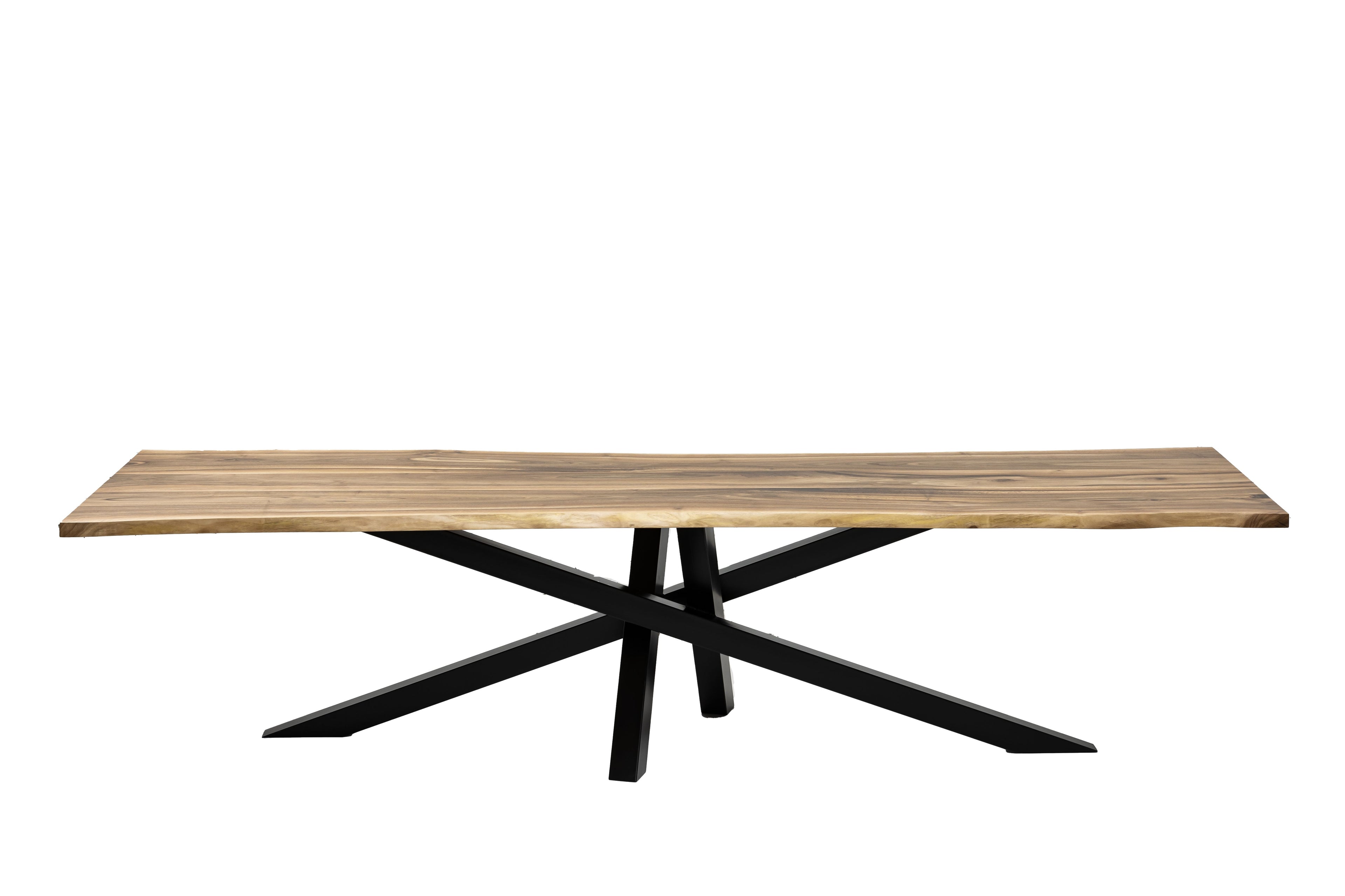 Table à manger extensible en noyer pied araignée - Fabriquée à la main à partir de bois massif - cette table exquise en noyer extensible avec un pied araignée est une superbe pièce.