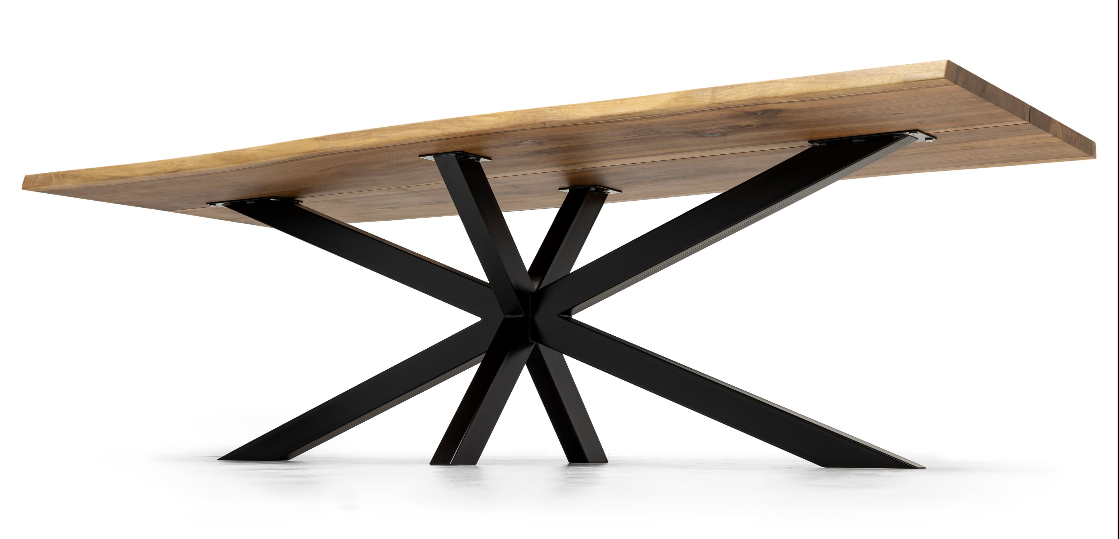 Table à manger extensible en noyer pied araignée - Fabriquée à la main à partir de bois massif - cette table exquise en noyer extensible avec un pied araignée est une superbe pièce.