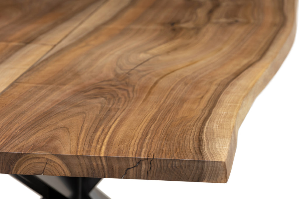 Table à manger extensible en noyer pied araignée - Fabriquée à la main à partir de bois massif - cette table exquise en noyer extensible avec un pied araignée est une superbe pièce.