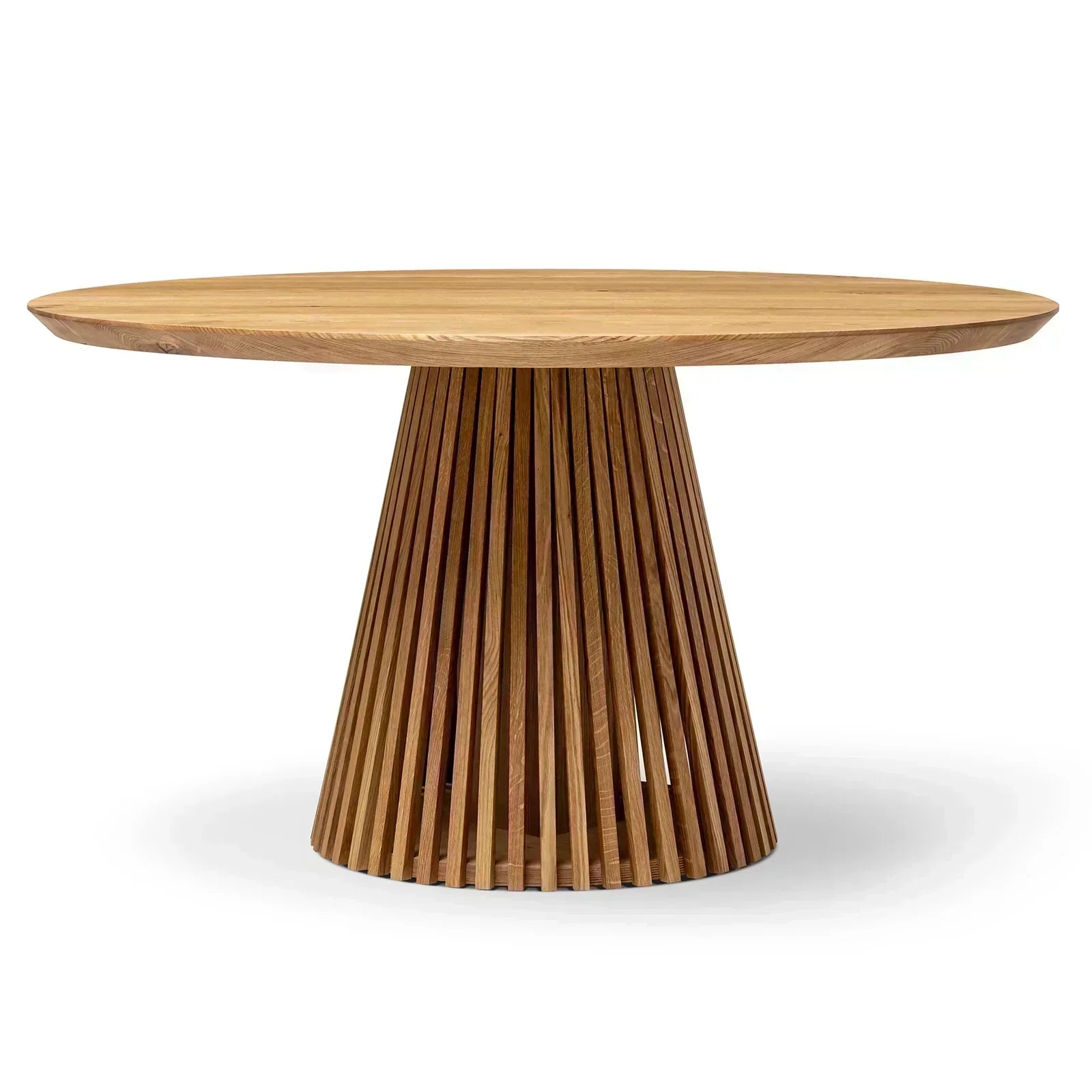 Table à manger ronde extensible en chêne - Découvrez notre table à manger ronde extensible en chêne fabriquée à la main avec des pieds en tubes - un ajout magnifique à toute maison