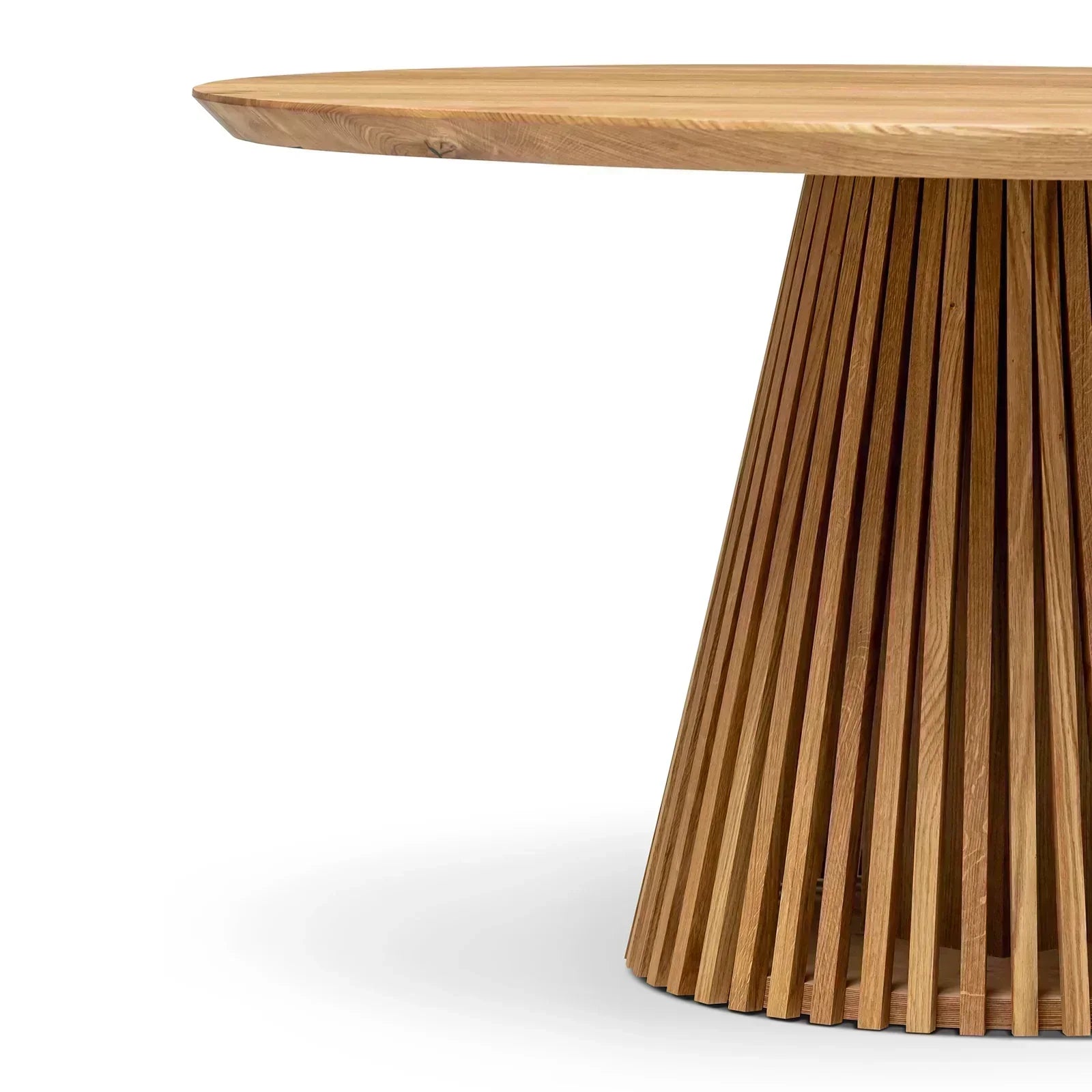Table à manger ronde extensible en chêne - Découvrez notre table à manger ronde extensible en chêne fabriquée à la main avec des pieds en tubes - un ajout magnifique à toute maison