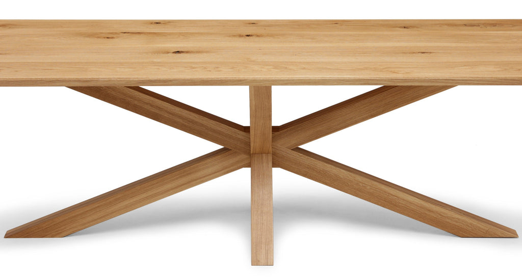 Table à manger extensible en chêne pied araignée - Fabriquée à la main à partir de bois massif - cette table à manger en chêne avec un pied araignée est un ajout magnifique à tout intérieur