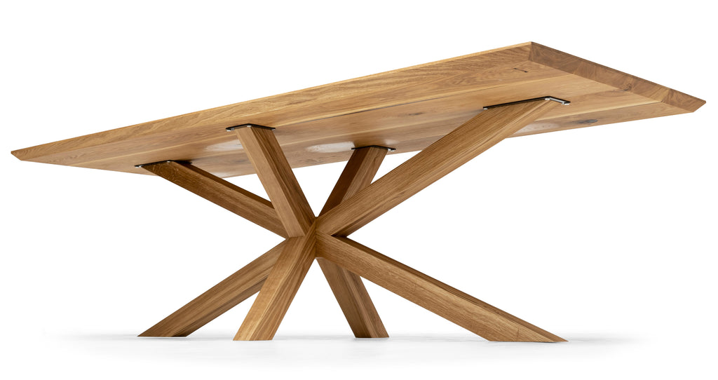 Table à manger extensible en chêne pied araignée - Fabriquée à la main à partir de bois massif - cette table à manger en chêne avec un pied araignée est un ajout magnifique à tout intérieur