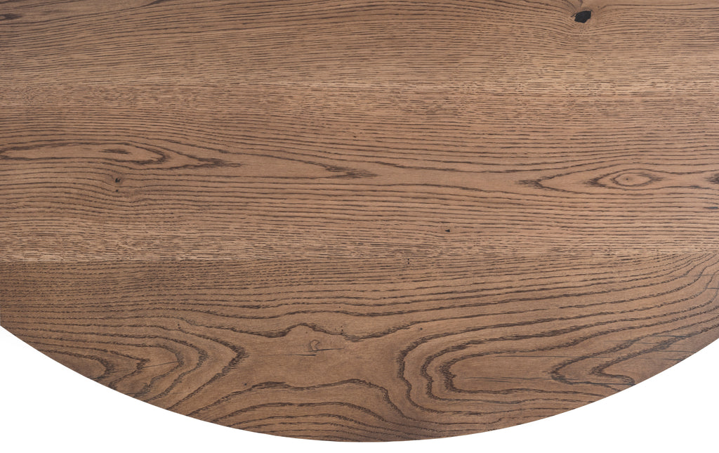 Table à manger ronde extensible en chêne foncé - Voici notre table à manger ronde en chêne massif fabriquée à la main - un ajout magnifique à tout intérieur - Fabriquée à partir de
