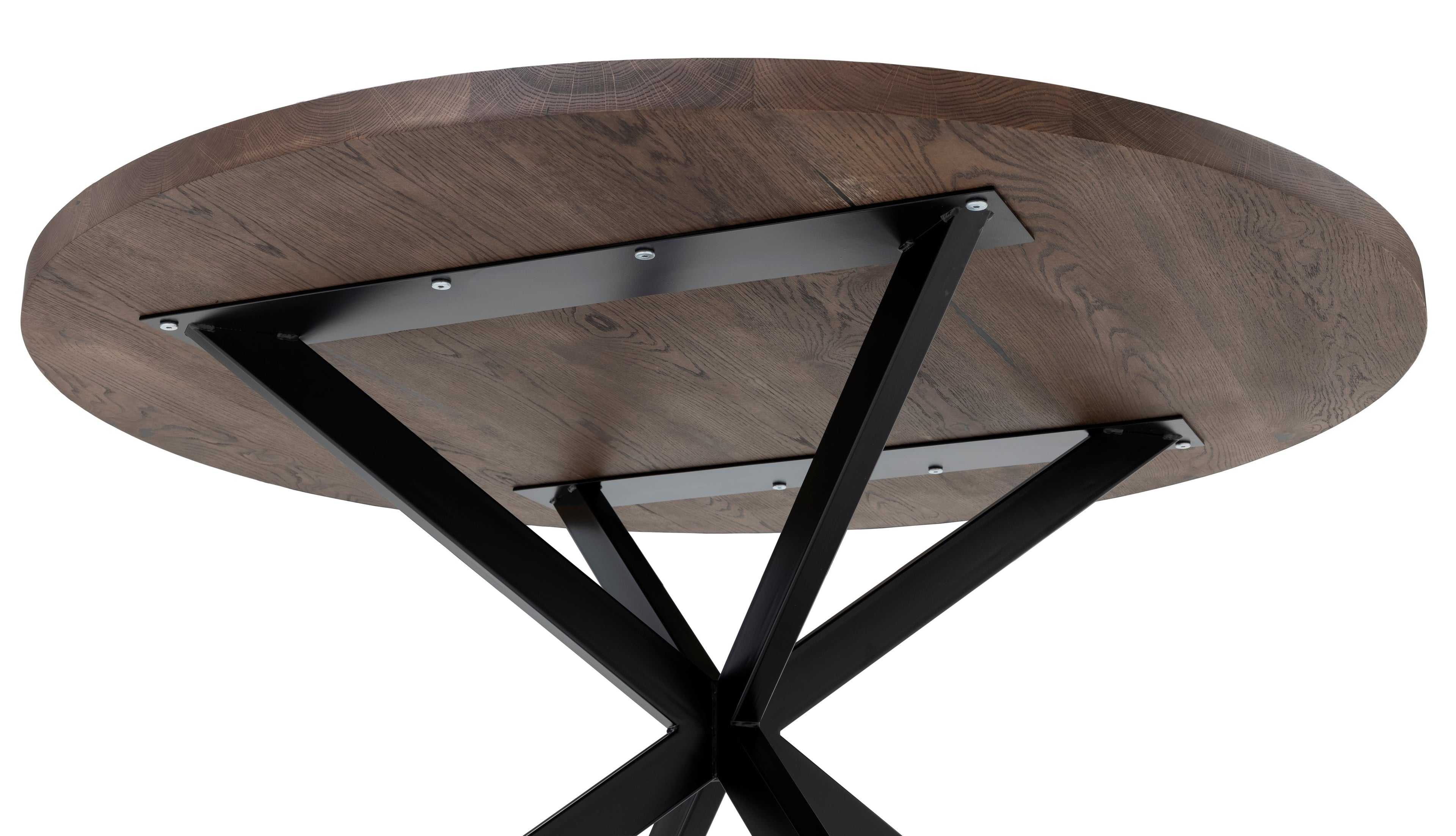 Table à manger ronde extensible en chêne foncé - Voici notre table à manger ronde en chêne massif fabriquée à la main - un ajout magnifique à tout intérieur - Fabriquée à partir de