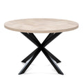 Table à manger ronde à chevrons extensible en chêne Cotton - Découvrez notre table à manger ronde à chevrons extensible en chêne Cotton, fabriquée à la main - un