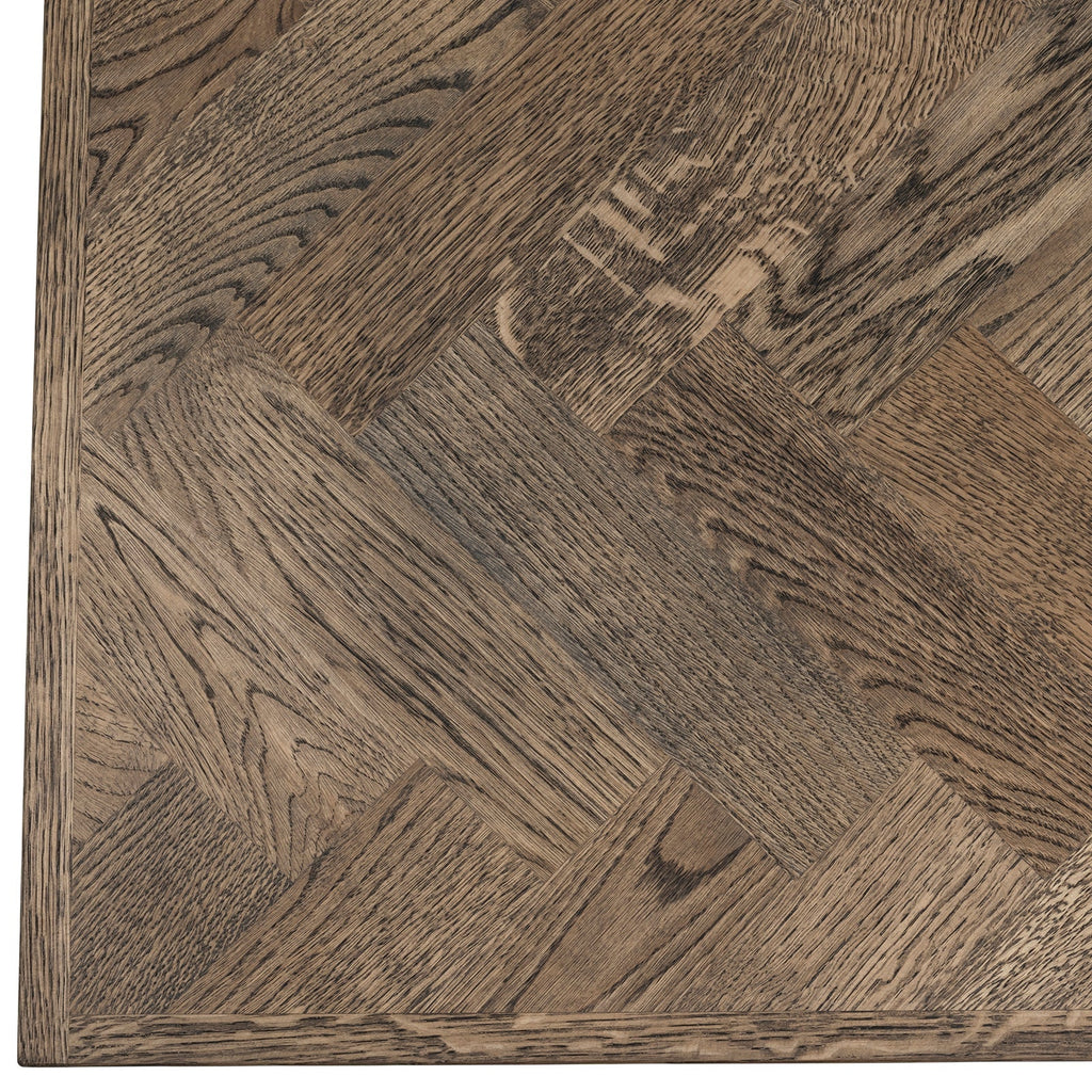 Table à manger extensible en chevrons couleur anthracite - Table à manger extensible en chevrons, fabriquée avec des lattes en bois massif de 15 mm assemblées avec des lattes en chêne de 20 mm sur