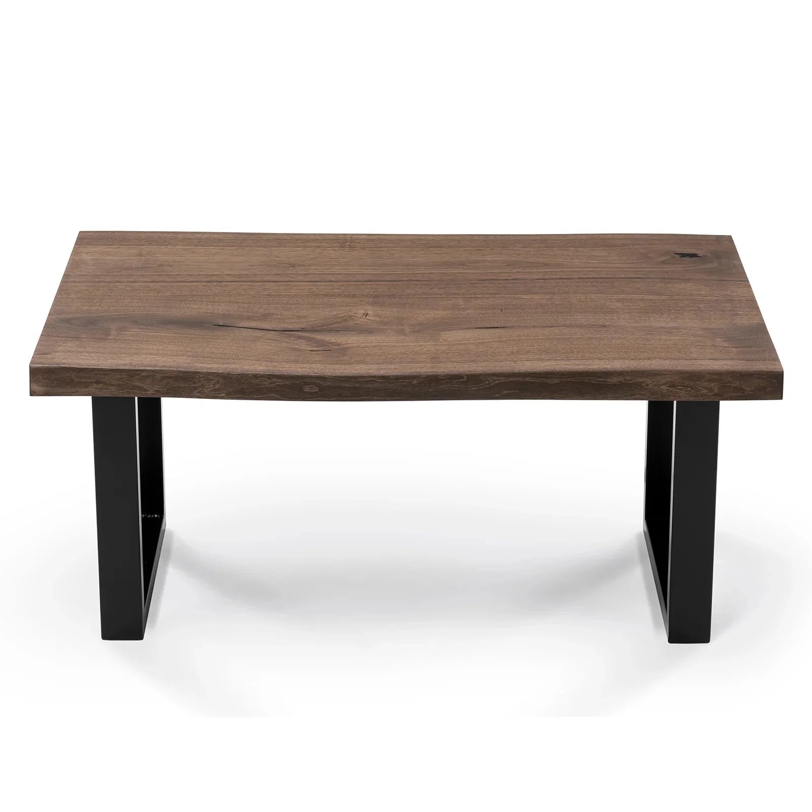 Table basse en noyer chocolat - Table basse en chêne massif La hauteur standard de toutes les tables est de 45 cm Les pieds métalliques peuvent être facilement démontés pour le transport
