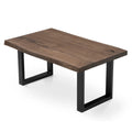Table basse en noyer chocolat - Table basse en chêne massif La hauteur standard de toutes les tables est de 45 cm Les pieds métalliques peuvent être facilement démontés pour le transport