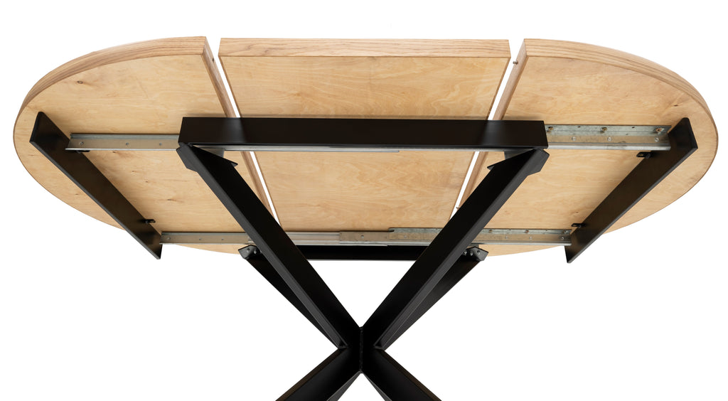 Table à manger ronde à chevrons extensible - Voici notre table à manger ronde à chevrons extensible - un ajout magnifique à tout intérieur - Fabriquée en