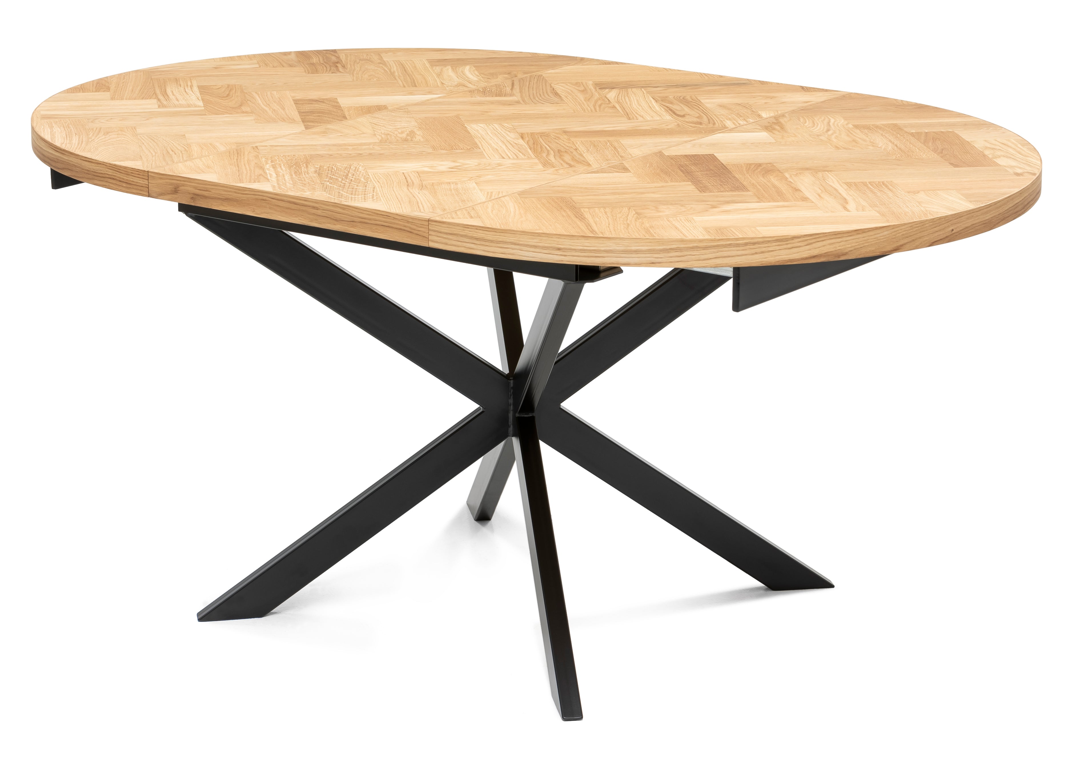 Table à manger ronde à chevrons extensible - Voici notre table à manger ronde à chevrons extensible - un ajout magnifique à tout intérieur - Fabriquée en