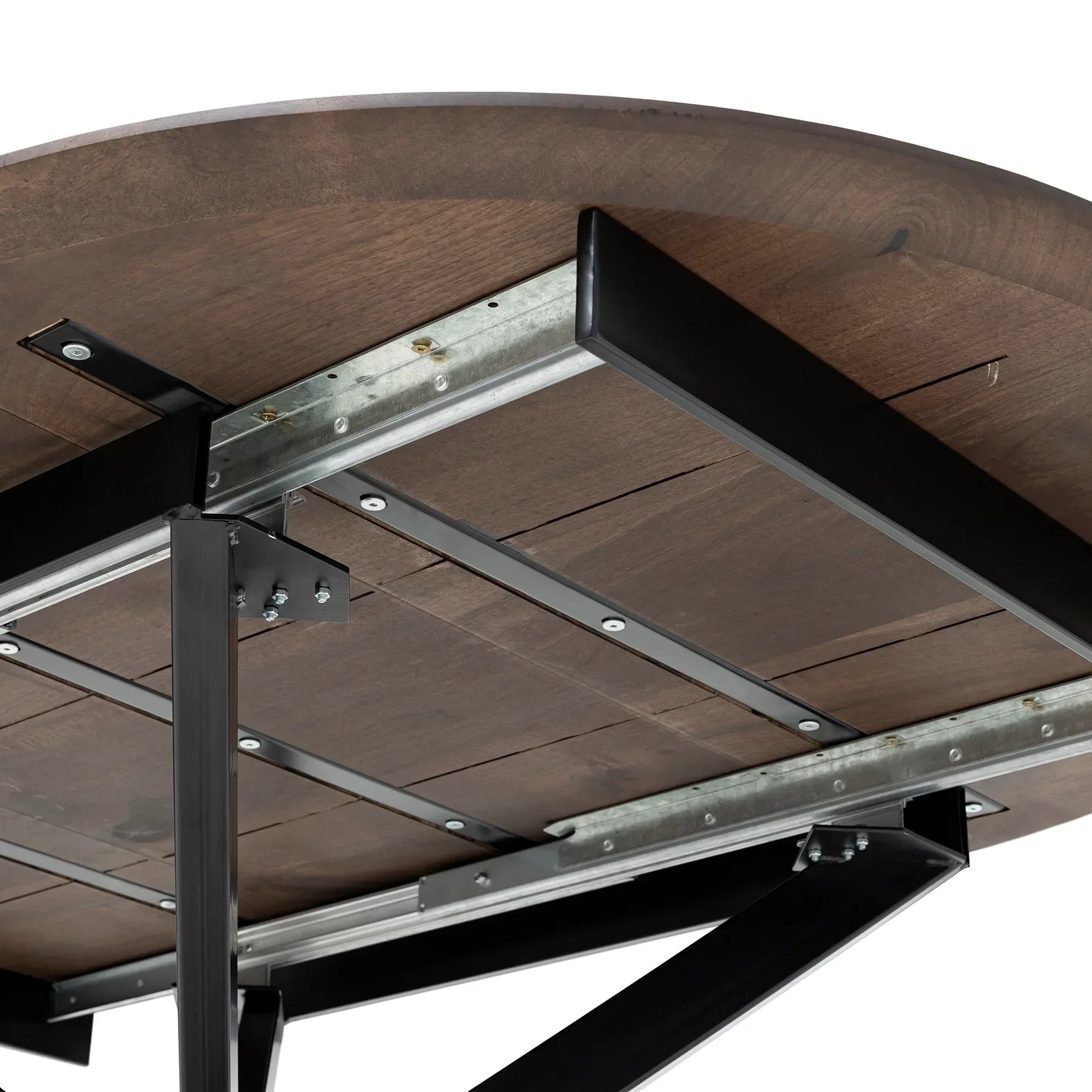 Table à manger extensible en noyer foncé - Découvrez notre table à manger ronde en noyer fabriquée à la main - un ajout superbe à toute maison - Fabriquée en bois massif