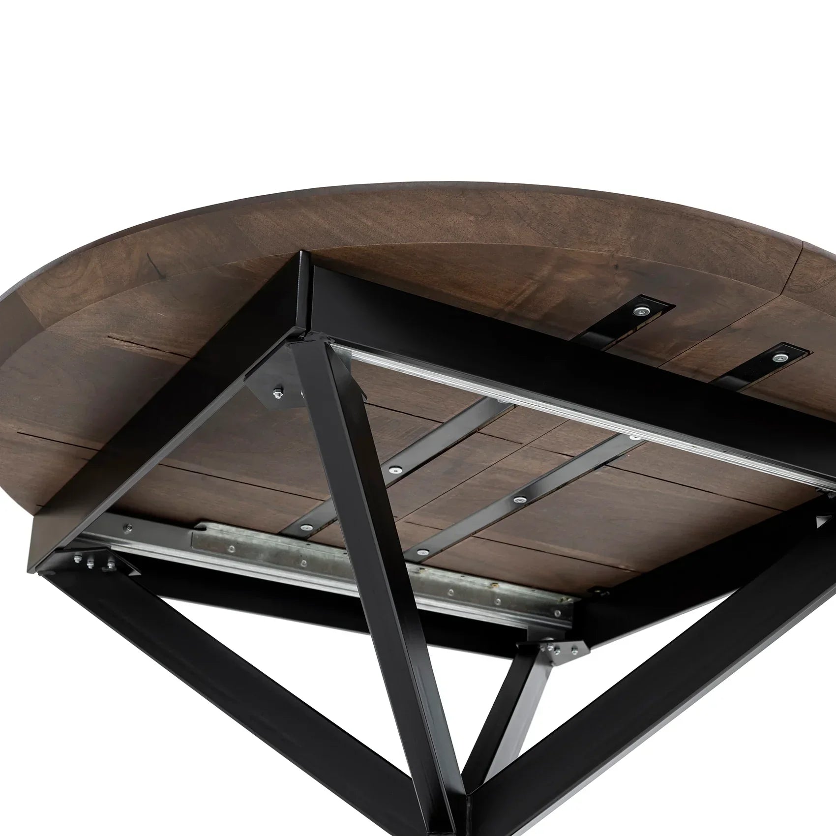 Table à manger extensible en noyer foncé - Découvrez notre table à manger ronde en noyer fabriquée à la main - un ajout superbe à toute maison - Fabriquée en bois massif