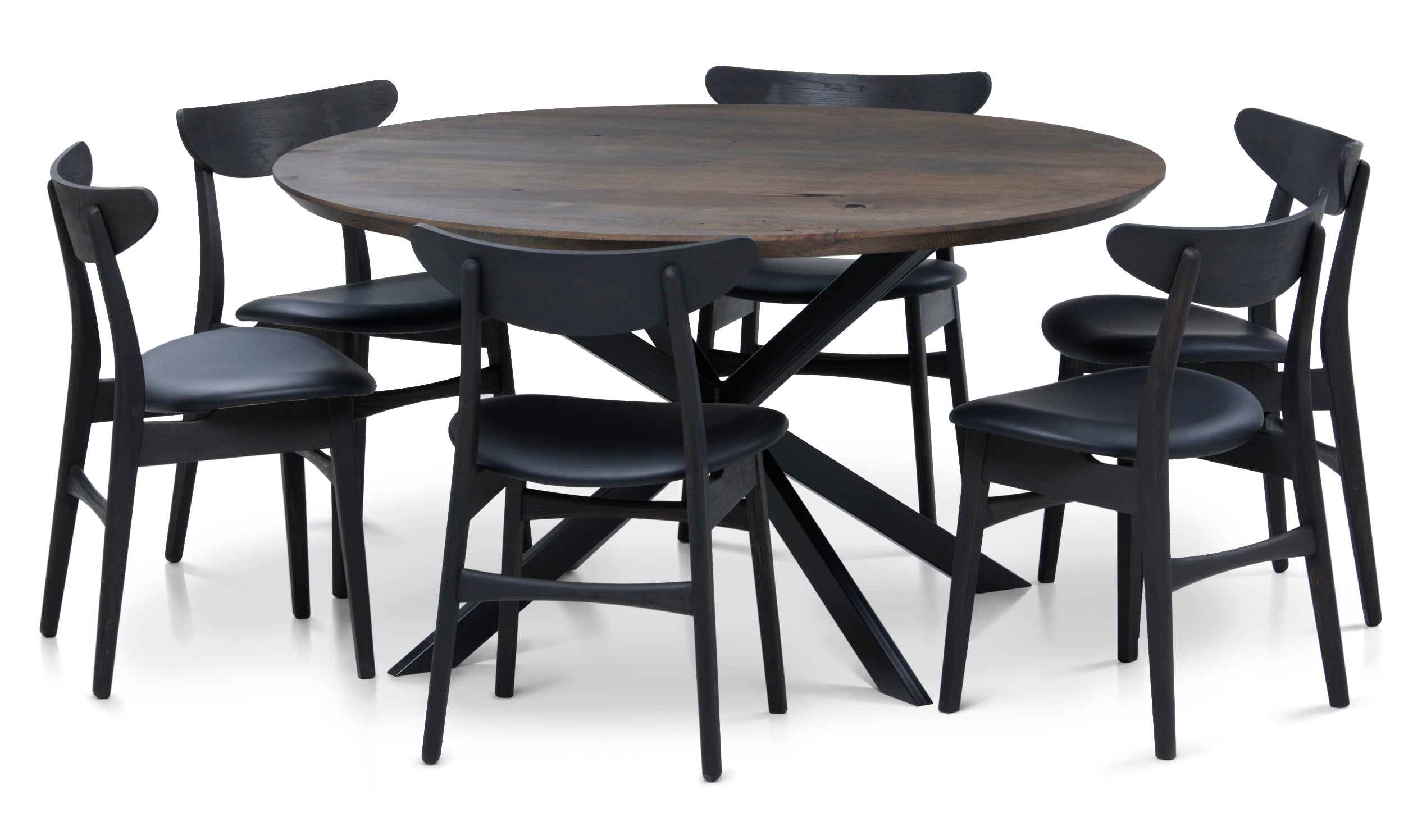 Table à manger extensible en noyer foncé - Découvrez notre table à manger ronde en noyer fabriquée à la main - un ajout superbe à toute maison - Fabriquée en bois massif