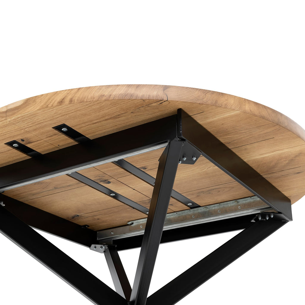 Table à manger ronde extensible en chêne - Découvrez notre table à manger ronde en chêne fabriquée à la main - un ajout superbe à tout intérieur - Fabriquée en bois massif, cette