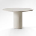 Table à manger ronde en Ciment - Microciment - MDF basse densité durable - et une structure en bois d'épicéa massif accompagnée d'un revêtement fromager pour