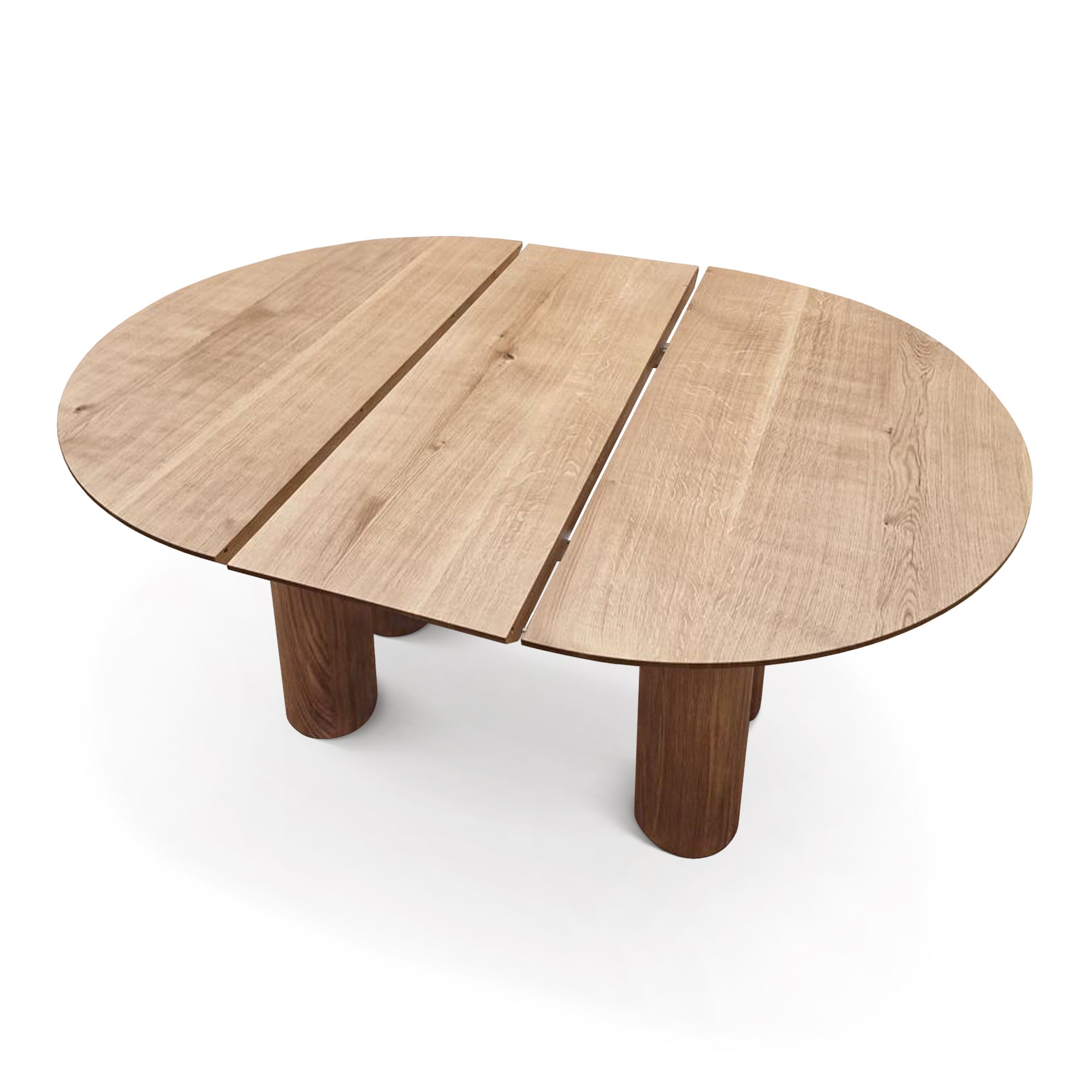 Table à manger ronde extensible en chêne - Plongez dans l'alliance parfaite de la chaleur et de la modernité avec notre table à manger ronde en chêne - sublimée par ses pieds ronds.