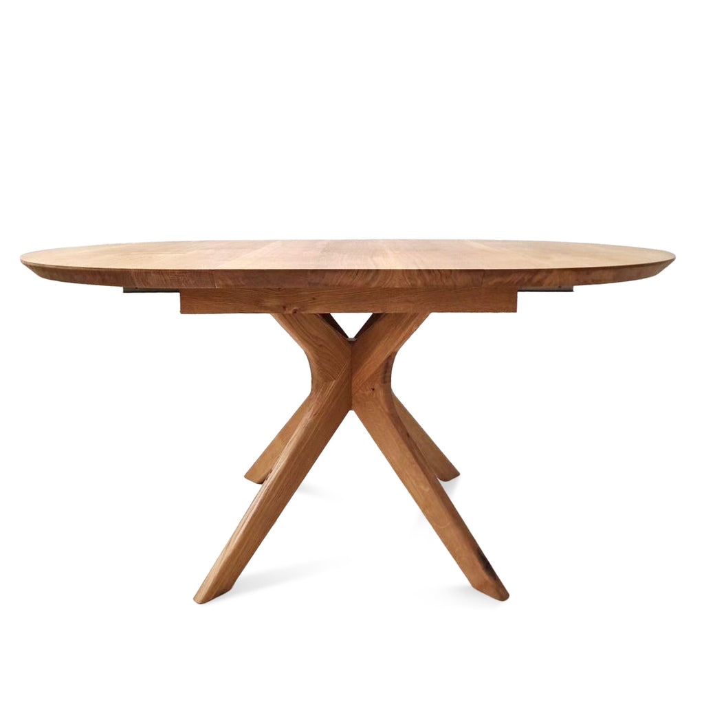 Table à manger ronde extensible en chêne - Découvrez notre table à manger ronde en chêne, fabriquée à la main - un ajout superbe à tout intérieur - Fabriquée en bois massif, cette
