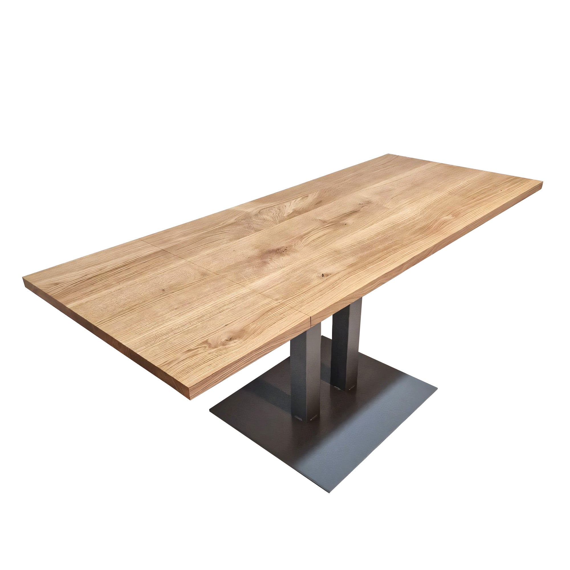 Table de salle à manger sur pied – VEUILLEZ NOUS CONTACTER PAR COURRIEL POUR UN DEVIS. La table de salle à manger/bar allie élégance et fonctionnalité grâce à son plateau en chêne ultra-durable.