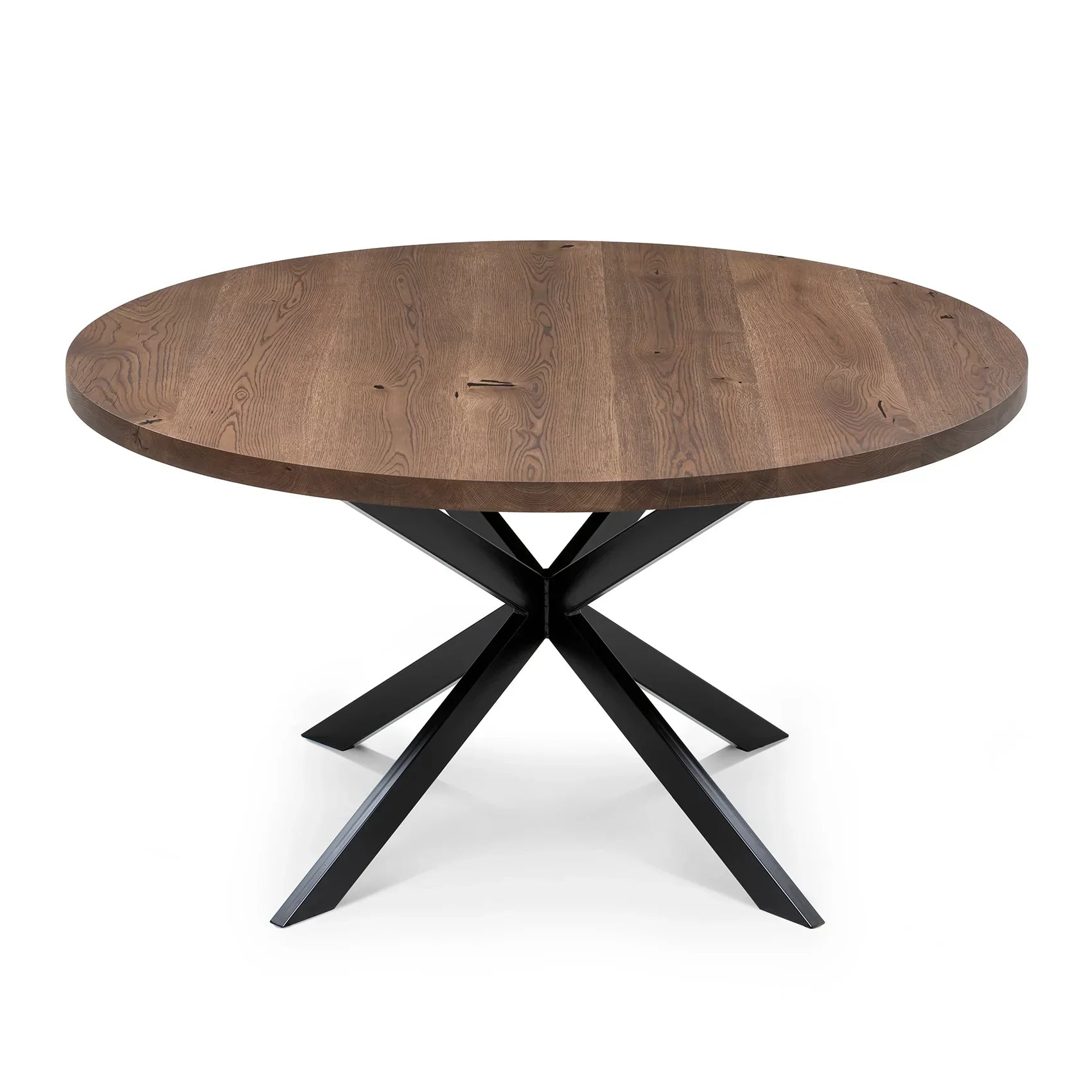 Table à manger ronde extensible en chêne foncé - Voici notre table à manger ronde en chêne massif fabriquée à la main - un ajout magnifique à tout intérieur - Fabriquée à partir de