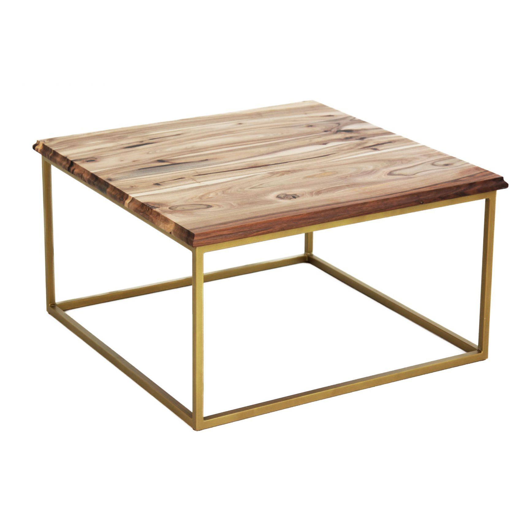 Table basse en noyer - Cette table basse en bois massif allie matériaux nobles et design contemporain - Son plateau en noyer fait sur mesure apporte un aspect naturel